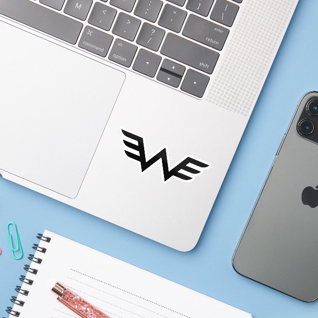 Elegant Wing Letter W monogram (Laptop w/ iPhone)