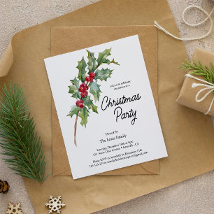 Elégant Winter Berries Fête Invitation