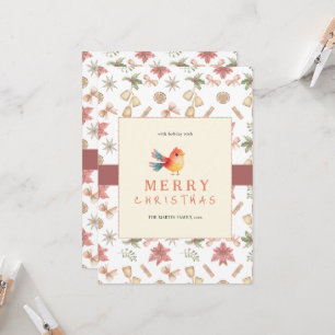 Elegant Winter Bird Christmas Greeting Card