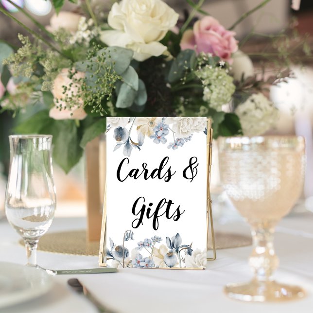 Elegant Winter Blue And White Flowers Poster (Creator Uploaded)