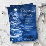 Elegant Winter Blue Christmas Party Sparkle Invitation<br><div class="desc">Elegant Christmas / Corporate / Dinner Party Invitation template with sparkling "Christmas Tree" on Winter Blue . Impress your friends with this sophisticated and elegant invitation design. Fully customizable!</div>