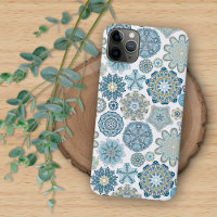 Elegant Winter Blue Fantasy Mandala Art Pattern