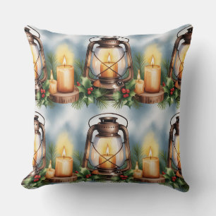 Elegant Winter Botanical Christmas Pillow