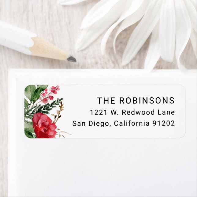 Elegant Winter Botanical Foliage Adresse de retour (En situation)