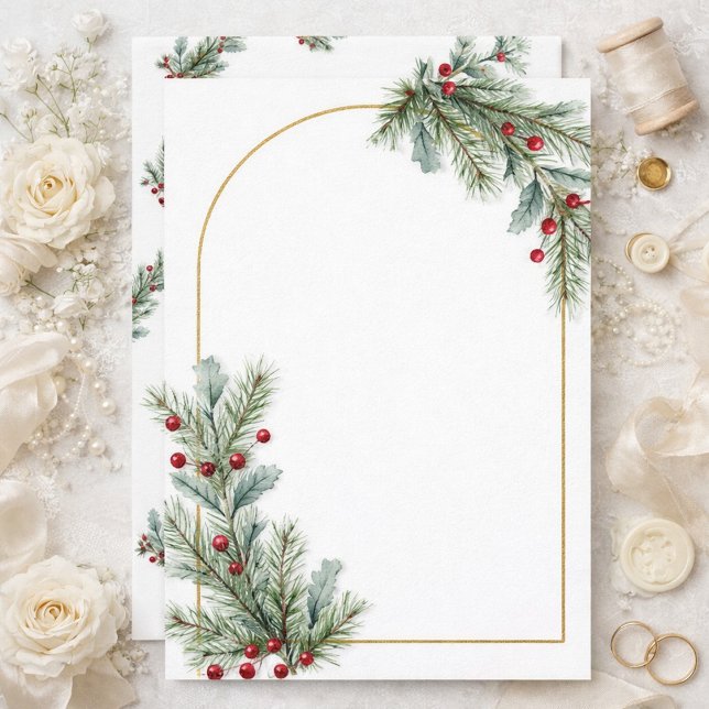 Elegant Winter Botanical Wedding Invitation  (Créateur téléchargé)