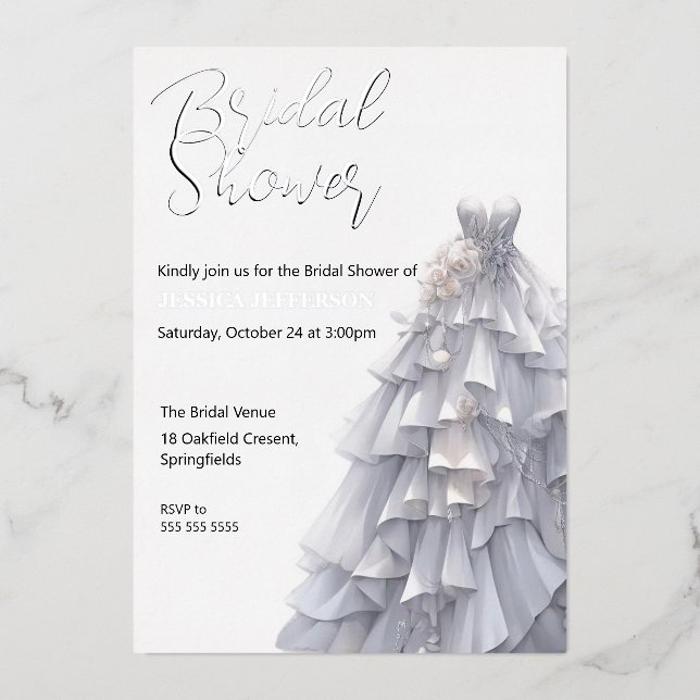 Elegant Winter Bridal Shower Invitation (Front)