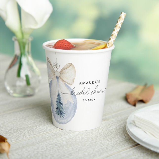 Elegant winter bridal shower  paper cups (Insitu)