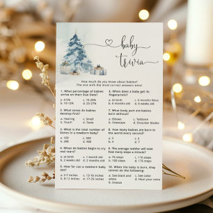 Elegant winter calligraphy baby trivia game