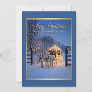 Elegant Winter Carriage Christmas Holiday Card
