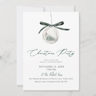Elegant Winter Christmas Ornament  Invitation