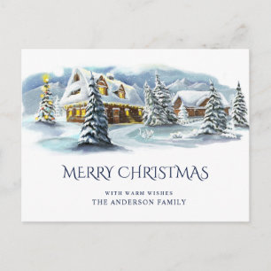 Elegant Winter Country Land Christmas Greeting Postcard