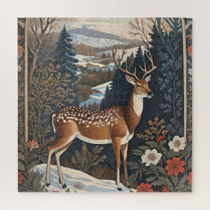 Elegant Winter Deer Nature Design Jigsaw Puzzle