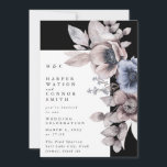 Elegant Winter Evening Black Floral Onyx Wedding Invitation<br><div class="desc">Elegant Winter Evening Black Floral Onyx Wedding Invitation</div>