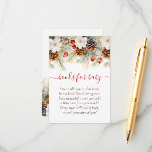 Elegant Winter Evergreen Books for Baby Enclosure Card