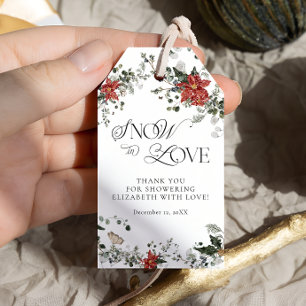 Elegant Winter Evergreen Bridal Shower Gift Tags