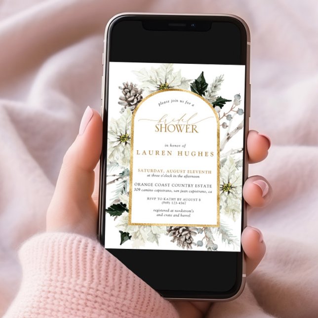 Elegant Winter Evergreen Elegant Bridal Shower Invitation (Creator Uploaded)
