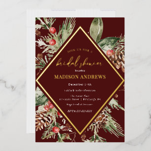 Elegant Winter Evergreen Poinsettia Bridal Shower