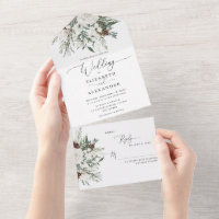 Elegant winter festive evergeen wedding