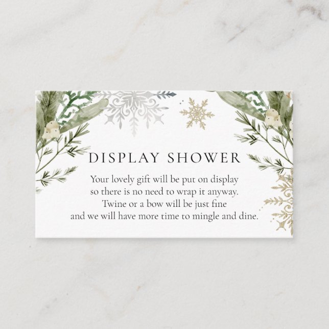 Elegant Winter Floral Display Shower Insert Card (Front)