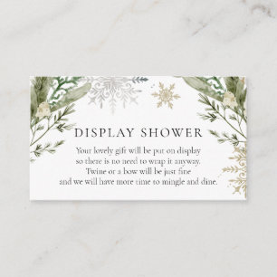Elegant Winter Floral Display Shower Insert Card