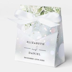 Elegant Winter Floral Greenery Wedding Favor Box