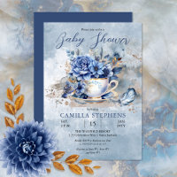Elegant Winter Floral Teacup Baby Shower