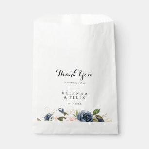 Elegant Winter Floral Thank You Wedding Favour Bag