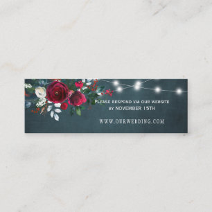 Elegant winter floral wedding website RSVP insert