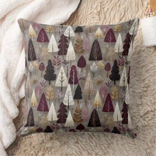 Elegant Winter Forest Christmas Pattern (10) Throw Pillow
