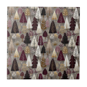Elegant Winter Forest Christmas Pattern (10) Tile