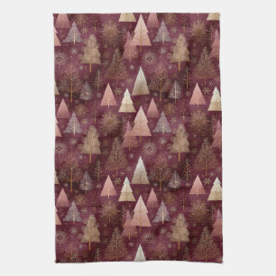 Elegant Winter Forest Christmas Pattern (11) Kitchen Towel