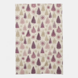 Elegant Winter Forest Christmas Pattern (3) Kitchen Towel