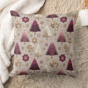 Elegant Winter Forest Christmas Pattern (7) Throw Pillow
