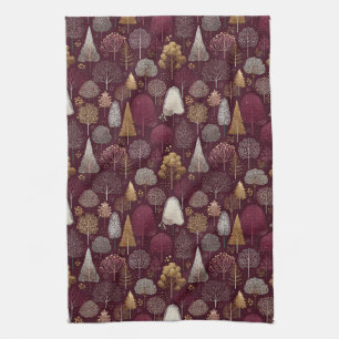 Elegant Winter Forest Christmas Pattern (8) Kitchen Towel