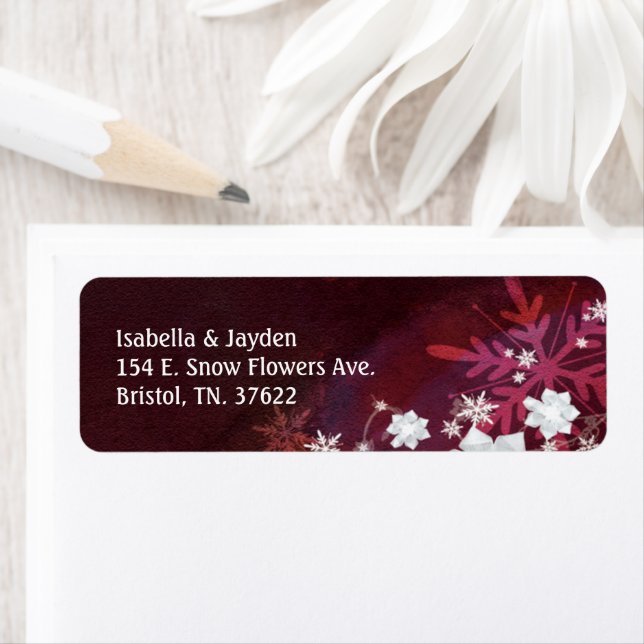 Elegant Winter Glitters Wedding Return Address (Insitu)