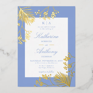 Elegant Winter Gold Botanicals Monograms Wedding