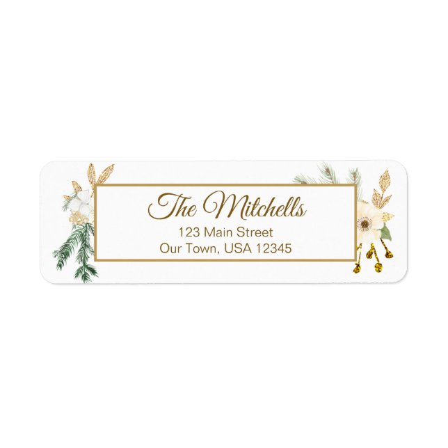 Elegant Winter Gold Floral (Front)