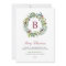 Elegant Winter Greenery Burgundy Monogram Wreath