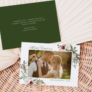 Elegant Winter Greenery Holiday Card