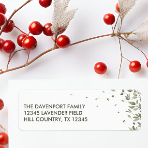 Elegant Winter Greenery Return Address