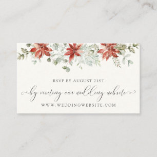 Elegant Winter Greenery Wedding RSVP Online Card