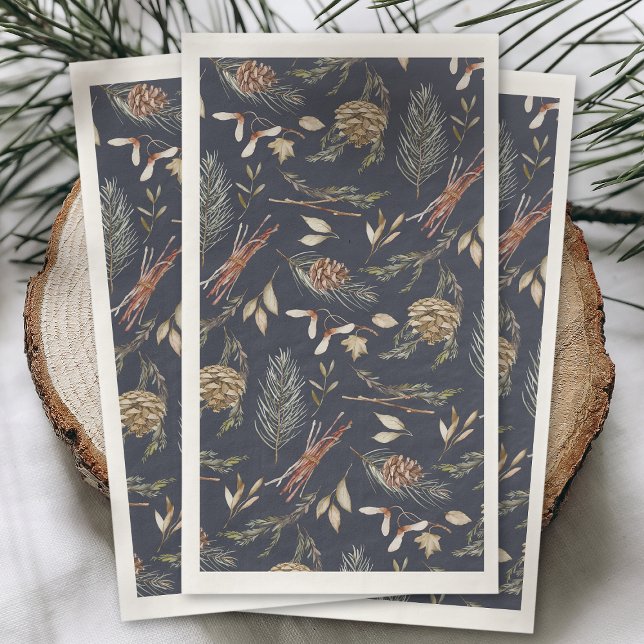 Elegant Winter Guest Towel with Pinecones Napkin (Creator Uploaded)