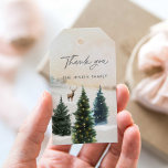 Elegant Winter Holiday Favour and Gift Tags<br><div class="desc">Elegant Christmas Party Favour and Gift Tag designed with watercolor forest. Click Personalize to edit all text. Matching items in our store Cava Party Design.</div>