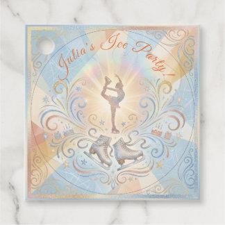 Elegant Winter Ice Skating Birthday  Favour Tags