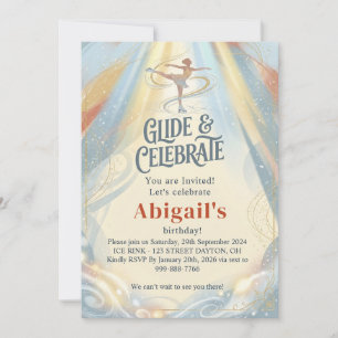 Elegant Winter Ice Skating Birthday Invitation
