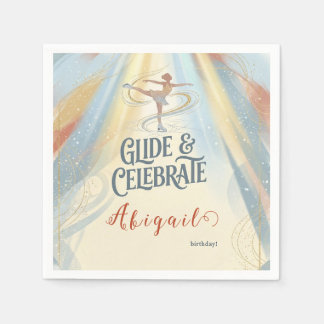Elegant Winter Ice Skating Birthday Invitation  Napkin