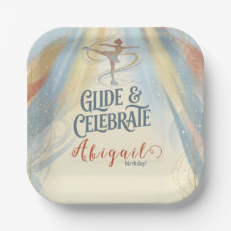 Elegant Winter Ice Skating Birthday Invitation  Paper Plate