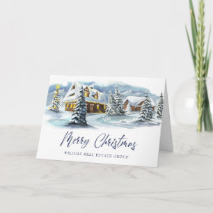 Elegant Winter Land Christmas Corporate Greeting Holiday Card