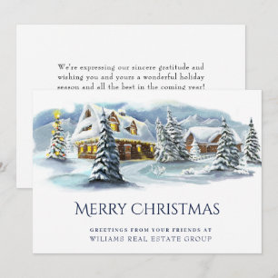 Elegant Winter Land Christmas Corporate Greeting Holiday Card