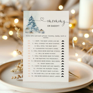 Elegant winter Mommy or Daddy Baby Shower game